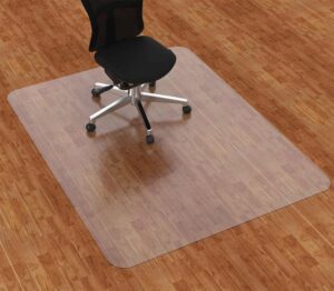 amyracel large office chair mat for hardwood floor, 46” x 60” clear desk chair mat for hard floors, easy glide floor protector mat for office chairs
