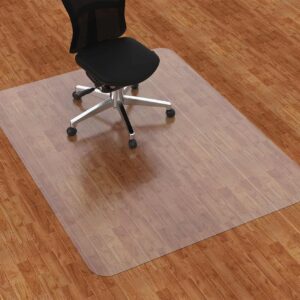 Amyracel Large Office Chair Mat for Hardwood Floor, 46” x 60” Clear Desk Chair Mat for Hard Floors, Easy Glide Floor Protector Mat for Office Chairs