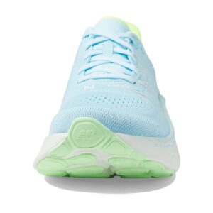 New Balance Women's Fresh Foam X More V4 Running Shoe, Bleach Blue/Green Aura/White, 13 Wide