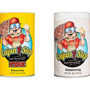 Cajun Two Step Seasoning by StaleKracker Variety Bundle - 2 pck, Original & Fire Spice Blends for Authentic Creole Louisiana Cuisine (16 oz.)