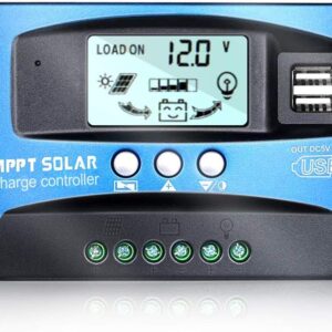 MPPT Solar Charge Controller 100 Amp,Solar Panel Regulator 12V/24V Dual USB Port Solar Panel Charger Intelligent Regulator(100A,12V/24V)