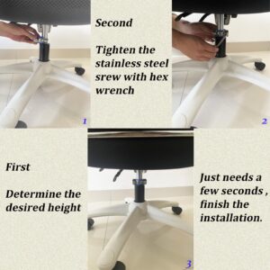 DockMoor Fix Sinking Office Chair Upgrade 304 Stainless Steel with Hexagon Wrench Adjustable Height Chair Saver kit with Leather Pads