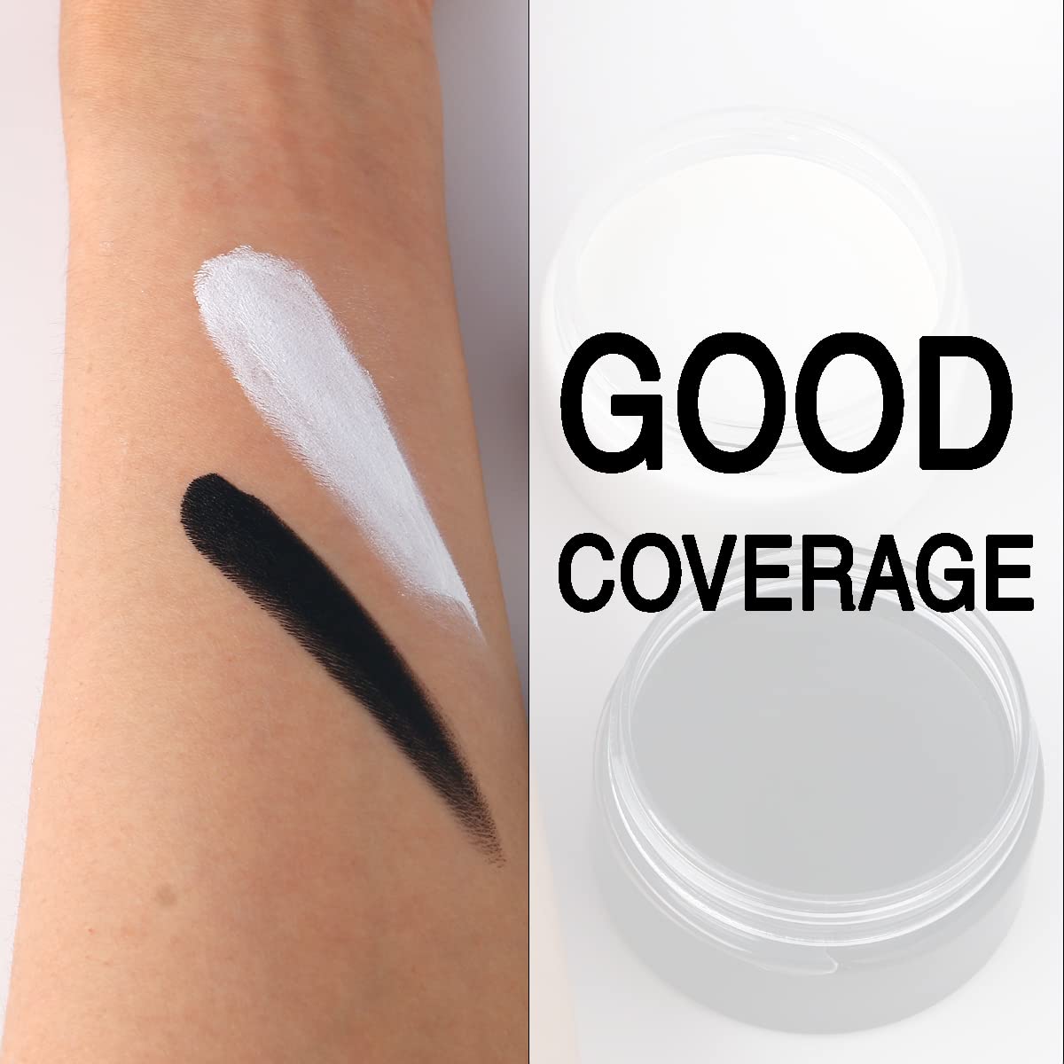 Professional Cream Face Paint Body Paint Oil Based Face painting Makeup for Kids and Adults Single Color Halloween SFX Christmas Party (Black50g+White50g)