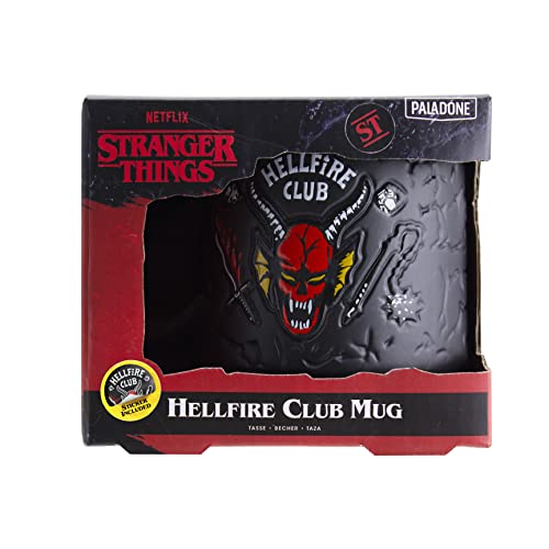 Paladone Stranger Things Hawkins High Hellfire Club Demon Embossed Ceramic Coffee Mug 400ml | Officially Licensed Horror Movie Merchandise