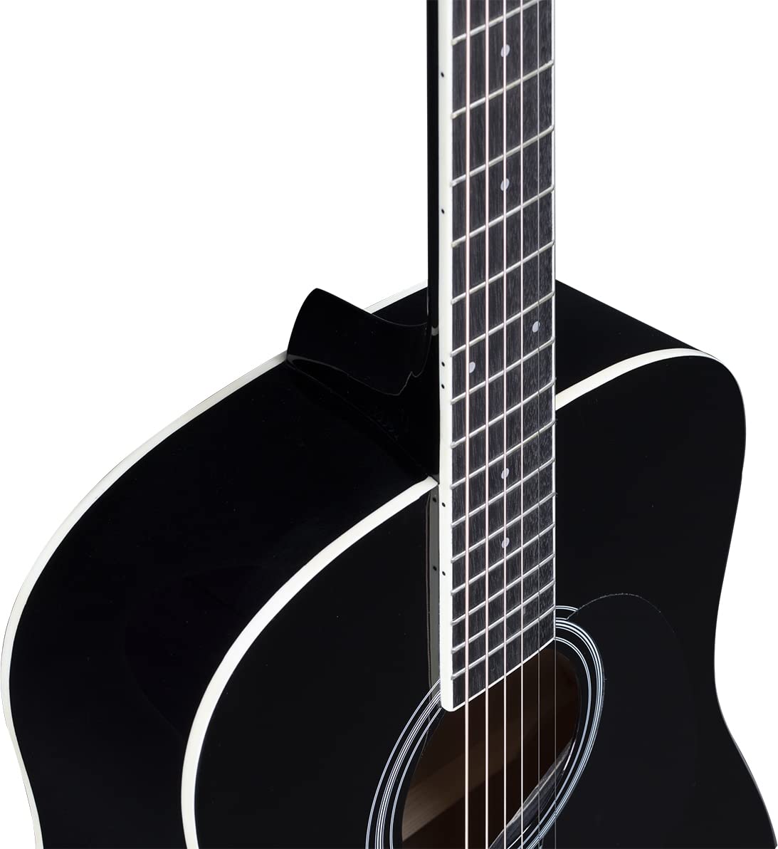 Stretton Acoustic Guitar Full Size Dreadnought 41 Inch Steel String Package D1 - Includes Everything a Beginner Needs To Get Started Playing Guitar - Black