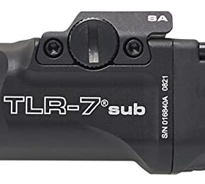 Streamlight 69404 TLR-7 Sub 500-Lumen Pistol Light Without Laser Designed Exclusively and Solely for Railed Springfield Hellcat, Includes Mounting Kit with Keys, Black