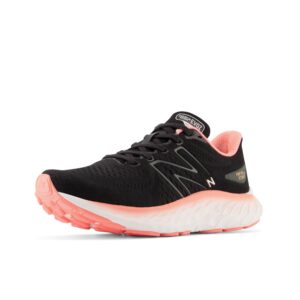 New Balance Women's Fresh Foam X Evoz V3 Running Shoe, Black/Blacktop/Grapefruit, 8.5 Wide