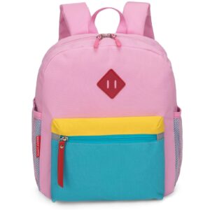 hawlander preschool backpack for toddler girls, kids school bag, ages 3 to 7 years old, mini, pink blue