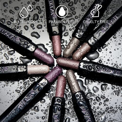 LUXAZA 6 PCS Mauve Brown Metallic Eyeshadow Stick Set, Neutral Cream Purple Eye Shadow Pencil Crayon Brightener Makeup