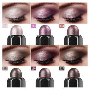 LUXAZA 6 PCS Mauve Brown Metallic Eyeshadow Stick Set, Neutral Cream Purple Eye Shadow Pencil Crayon Brightener Makeup