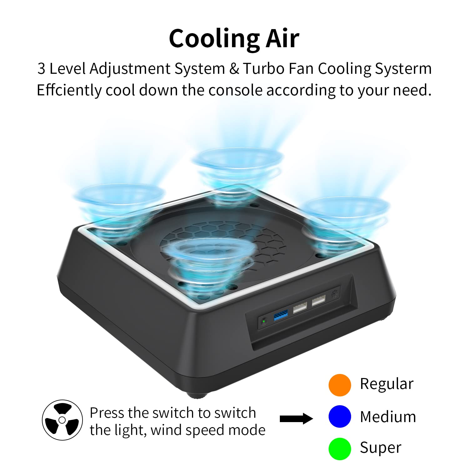 Cooling Fan for Xbox Series X Mviioe Cooling Stand with LED Indicator, Extra Big Turbo Fan, USB 2.0 Ports For Gaming Console (Only Compatible with Xbox Series x)