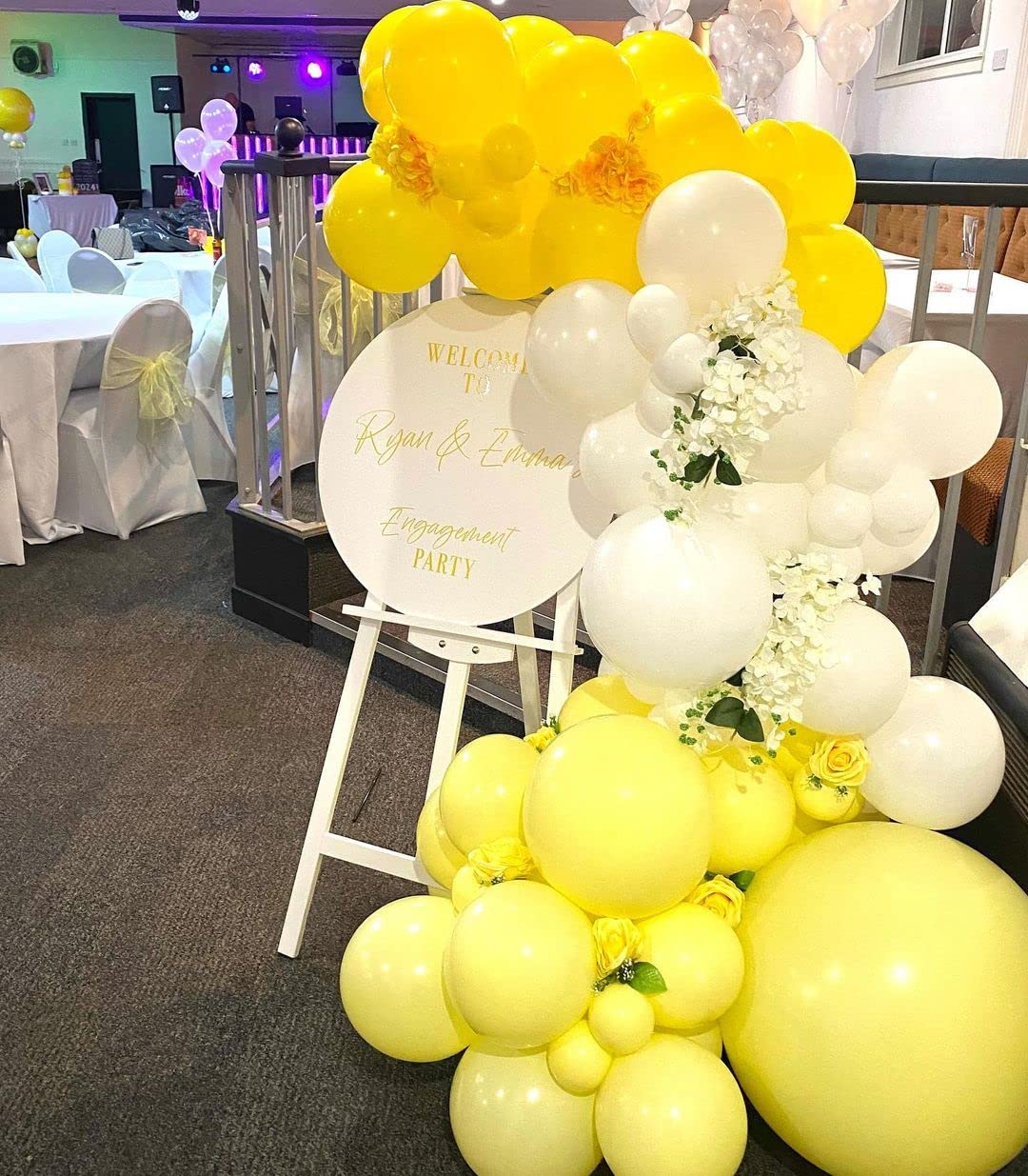 Yellow Balloons Garland Kit, 102pcs Pastel Yellow White Gold Confetti Balloons with 18 + 12 + 10 + 5 Inch for Sunflower Honey Bee Theme Birthday Baby Shower Gender Reveal Party Supplies Decorations