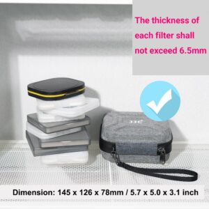 JJC 10 Pockets Hard Shell Lens Filter Bag Up to 95mm, Water Resistant & Dustproof, Camera Filter Pouch with Microfiber Cleaning Cloth, Filter Carrying Case for Photography Filter Round Filter