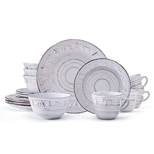 Pfaltzgraff Trellis Lodge 16 Piece Dinnerware Set, Service For 4, White