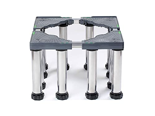 Washing Machine Base Fridge Stand Multi-Functional Adjustable Base Washer and Dryer Stand Appliance Refrigerator Pedestal Stand with 12 Stainless Steel legs[12legs-Legs Hight 9.8in]