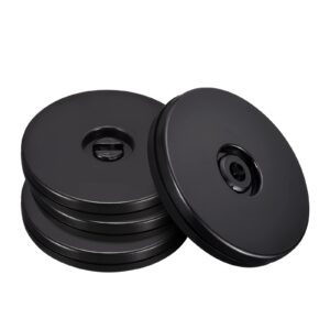 meccanixity 3inch rotating swivel stand with steel ball bearings lazy susan base turntable for kitchen corner cabinets, black pack of 4