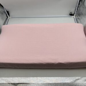 Muslin Changing Pad Cover, 2 Pack Changing Pad Covers, Baby Changing Table Pad Cover Cradle Sheet Soft and Breathable(Pink+Grey) (Pad Cover01)