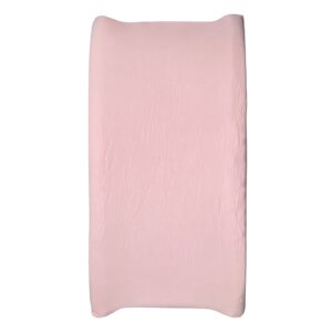 Muslin Changing Pad Cover, 2 Pack Changing Pad Covers, Baby Changing Table Pad Cover Cradle Sheet Soft and Breathable(Pink+Grey) (Pad Cover01)