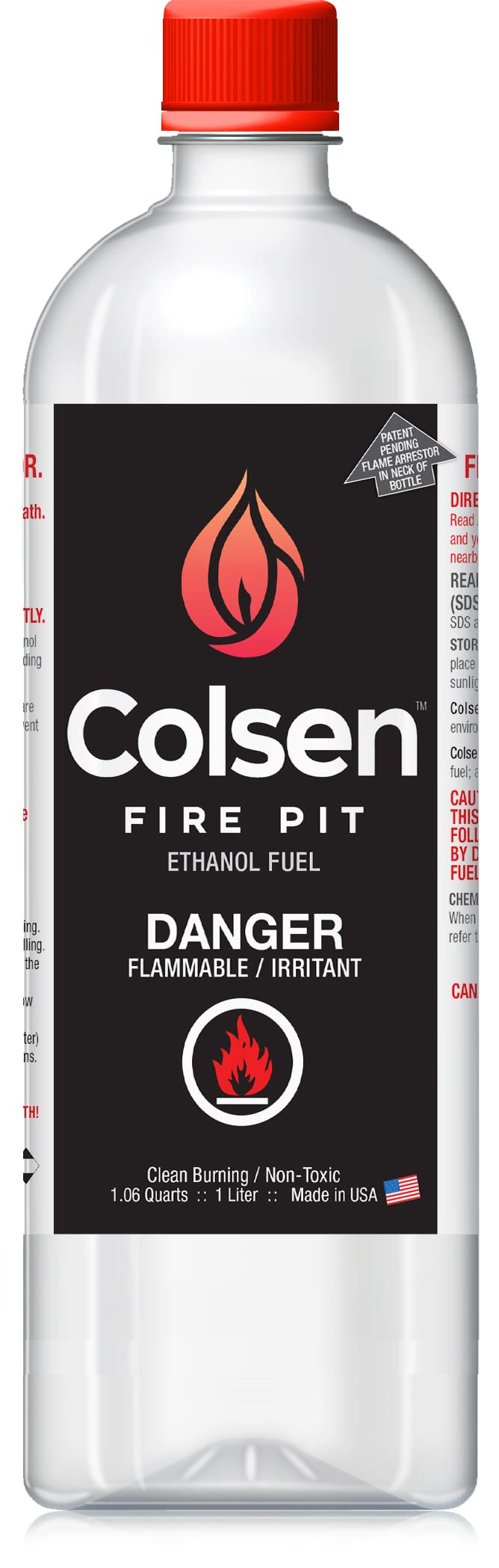 Colsen Tabletop Fire Pit Fuel (1000mL /32 oz.) - Smokeless Odorless Fireplace Ethanol Fuel - Outdoor Indoor Fireplace - Portable Table Top Fire Pit