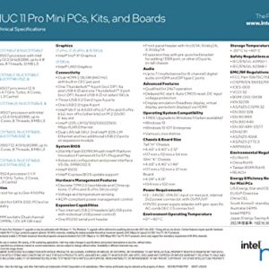 Intel NUC 11 Pro NUC11TNHV5 Tiger Canyon Home & Business Mini PC Desktop 11th Generation Intel® Core™ i5-1145G7 Processor with Intel vPro® Technology,4 Cores,8 Threads(8G RAM,256G SSD)