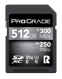 prograde digital sdxc uhs-ii v90 300r memory card (512gb)