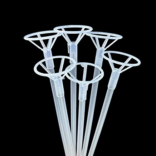 Balloon Sticks with Cups 30 Packs,16inch Long Clear Bobo Balloon Holder for Wedding Birthday,Party,Anniversary,Baby Shower(Clear)