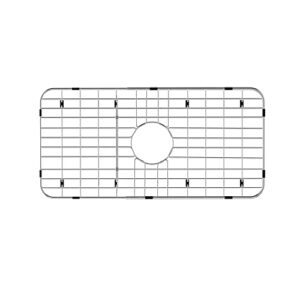 slimmkiss sink protector sink grates stainless steel bottom grid 25" x 12.8", centered drain with corner radius, metal sink grate protector
