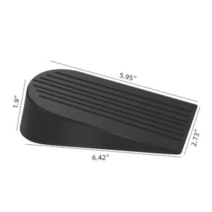 EIOUMAX Big Door Stopper, Heavy Duty Rubber Door Stop Wedge,Multi Surface Design,Non-Scratching Door Stop 1 Pack -Black