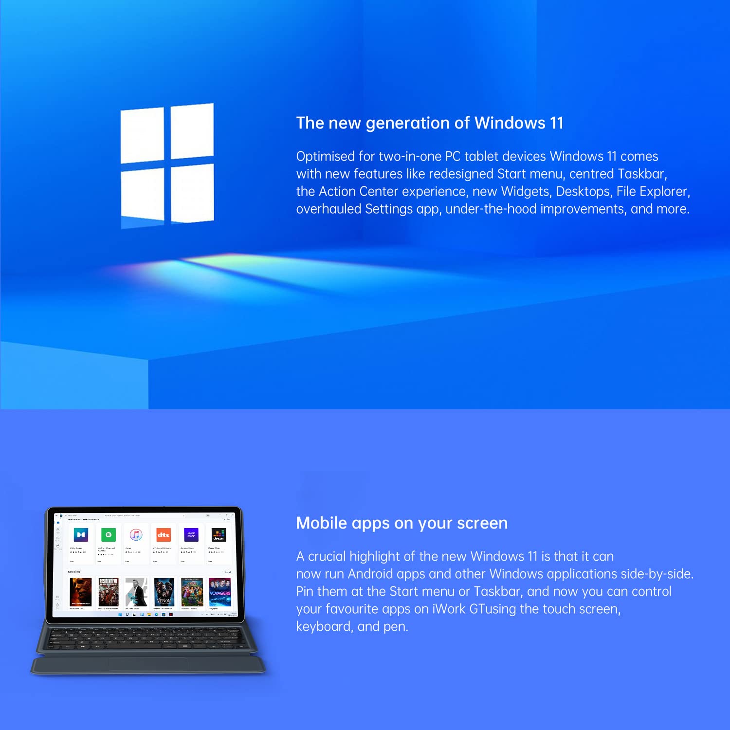 ALLDOCUBE Windows 11 Tablet iWork GT Tablet PC 2 in 1,Intel Core i5-1135G7,Tablet Laptop11inch, RAM 16GB LPDDR4x, ROM 512GB PCIE, 8000mah,WiFi 6,BT5.1, 1200×2000FHD,Type C,HDMI