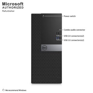 Dell OptiPlex 7040 Tower High Performance Business Desktop Computer, Intel Quad Core i7-6700 up to 4.0GHz, 16G DDR4, 1T, WiFi, BT, 4K Support, DP, HDMI, Windows 10 Pro 64 En/Sp/Fr(Renewed)