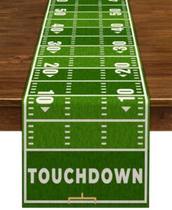 nepnuser american football court table runner touch down football birthday party decoration boy sport farmhouse home dining room kitchen table decor (13" x 72")