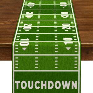 Nepnuser American Football Court Table Runner Touch Down Football Birthday Party Decoration Boy Sport Farmhouse Home Dining Room Kitchen Table Decor (13" x 72")