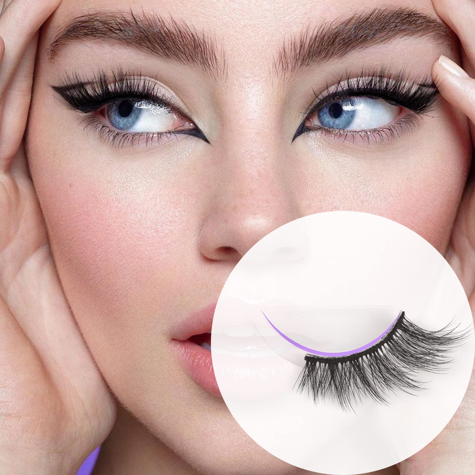 FANXITON Half Lashes Natural Look Wispy 10 Pairs Cat Eye Lashes 3D False Eyelashes Fluffy Soft 15MM Short Faux Mink Lashes Sets Pack