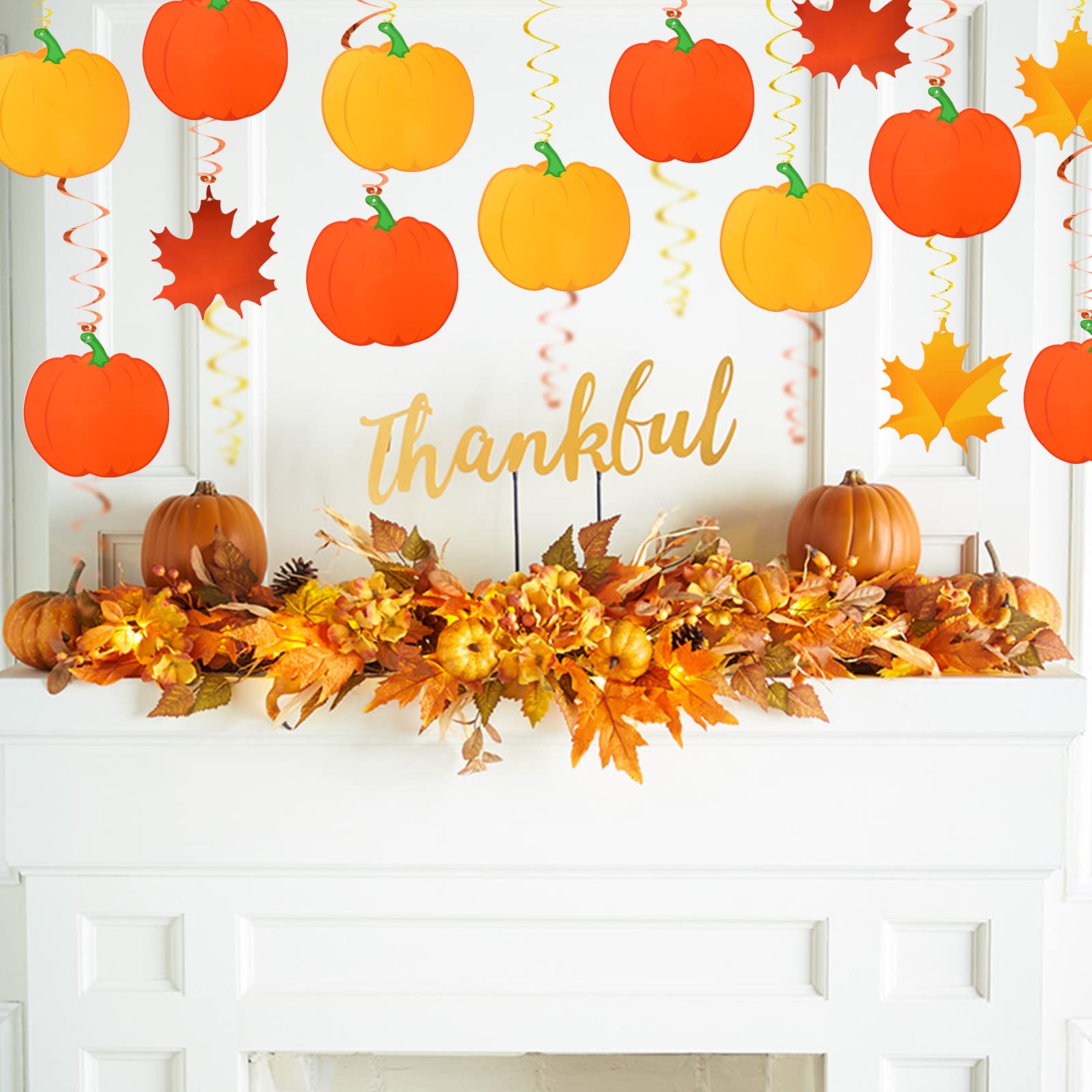 DGDFLDGC Thanksgiving Decorations Swirls for Hanging Fall Decorations, Autumn Decorations for Home, Office, Birthday, Classroom Fall Party Decorations