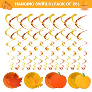 DGDFLDGC Thanksgiving Decorations Swirls for Hanging Fall Decorations, Autumn Decorations for Home, Office, Birthday, Classroom Fall Party Decorations