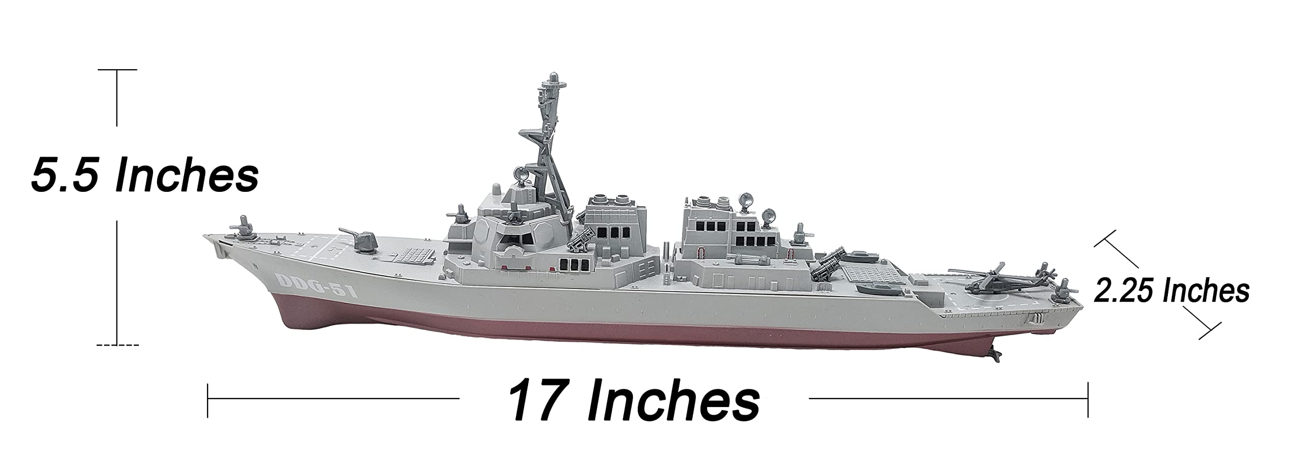 Toy Essentials (2 Pack) 17 Inch Military Battleship Destroyer