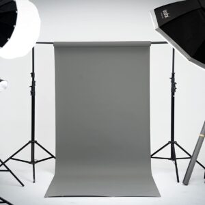Kate Seamless Paper Backdrop for Photography Light Gray Photo Backdrop Paper (53''x16.4' Pursuit Grey)