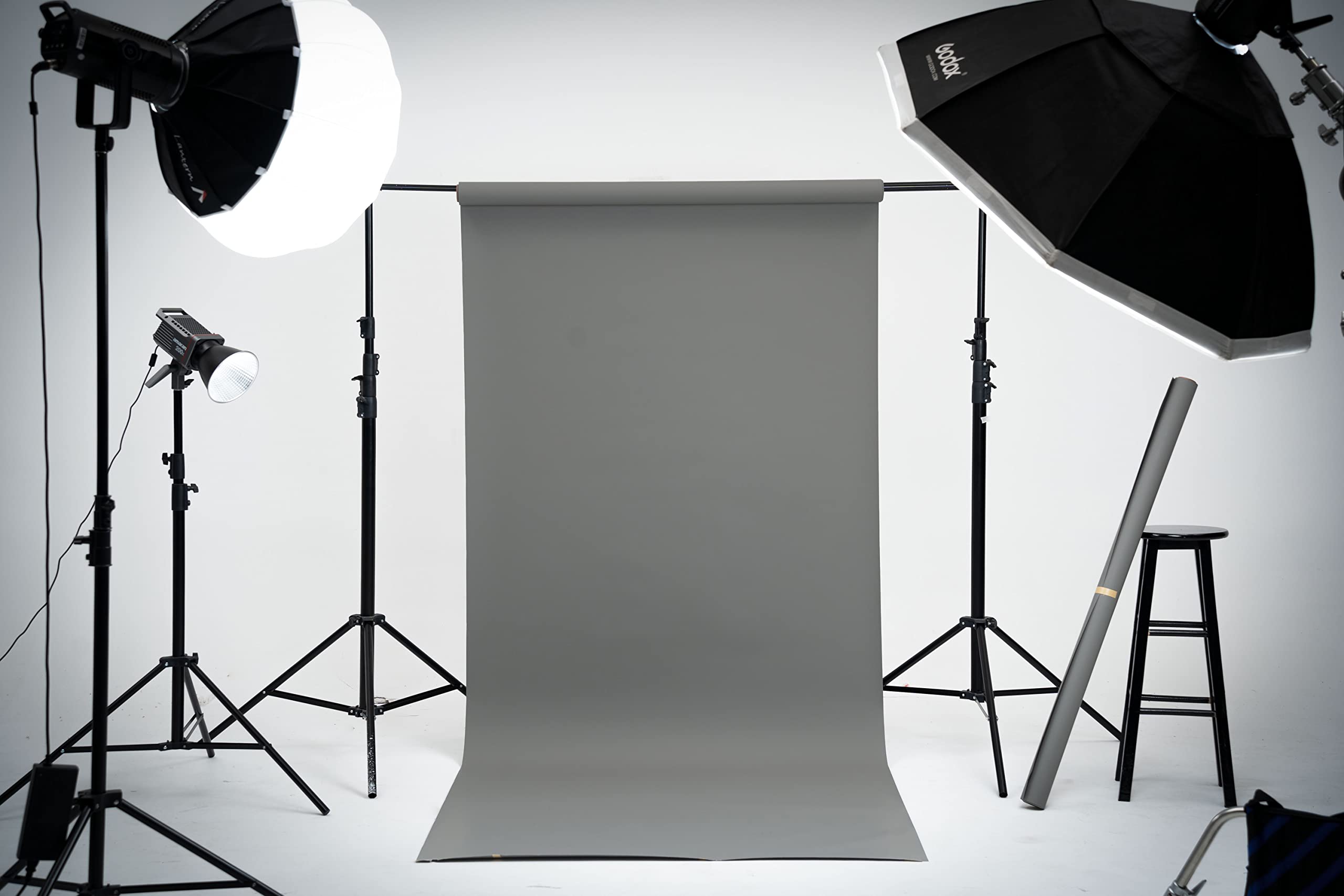 Kate Seamless Paper Backdrop for Photography Light Gray Photo Backdrop Paper (53''x16.4' Pursuit Grey)