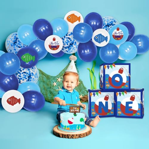 Yaaaaasss! Ofishally One Birthday Decorations First Birthday Decor Fishing Balloon Arch For Boy Ofishally One Balloon Arch Kit Gone Fishing Boxes Balloons Summer Birthday Party Supplies