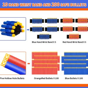 Banvih 10 Small Gun Set for Nerf Party Supplies and Favors, Suitable for Boys' Birthday Bulk Nerf War Party Pack Bundle - Equipped: 10 Mini Pistol Blasters, Goggles, Masks, Wristbands, 200 Foam Darts