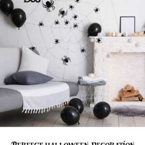 Coogam 60 PCS Halloween 3D Spiders Decoration, Scary Realistic Black Spider Sticker DIY Windows Wall Decal for Home Decor Bathroom Indoor Hallowmas Party Supplies