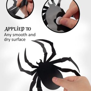 Coogam 60 PCS Halloween 3D Spiders Decoration, Scary Realistic Black Spider Sticker DIY Windows Wall Decal for Home Decor Bathroom Indoor Hallowmas Party Supplies