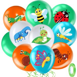 50 pack spring summer bug birthday party decorations, 12 inch reptile birthday party latex balloons butterfly bug birthday party decoration for class office garden insects themed party baby shower