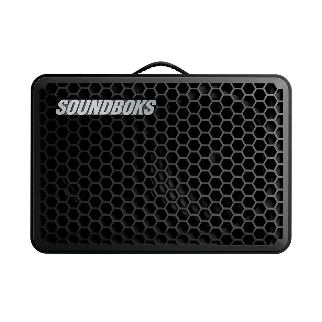 SOUNDBOKS Go – Portable Bluetooth Speaker – Compact Performance Speaker for On The Go – Splashproof and Shockproof - 40 Hour Runtime – 121dB (Black)​