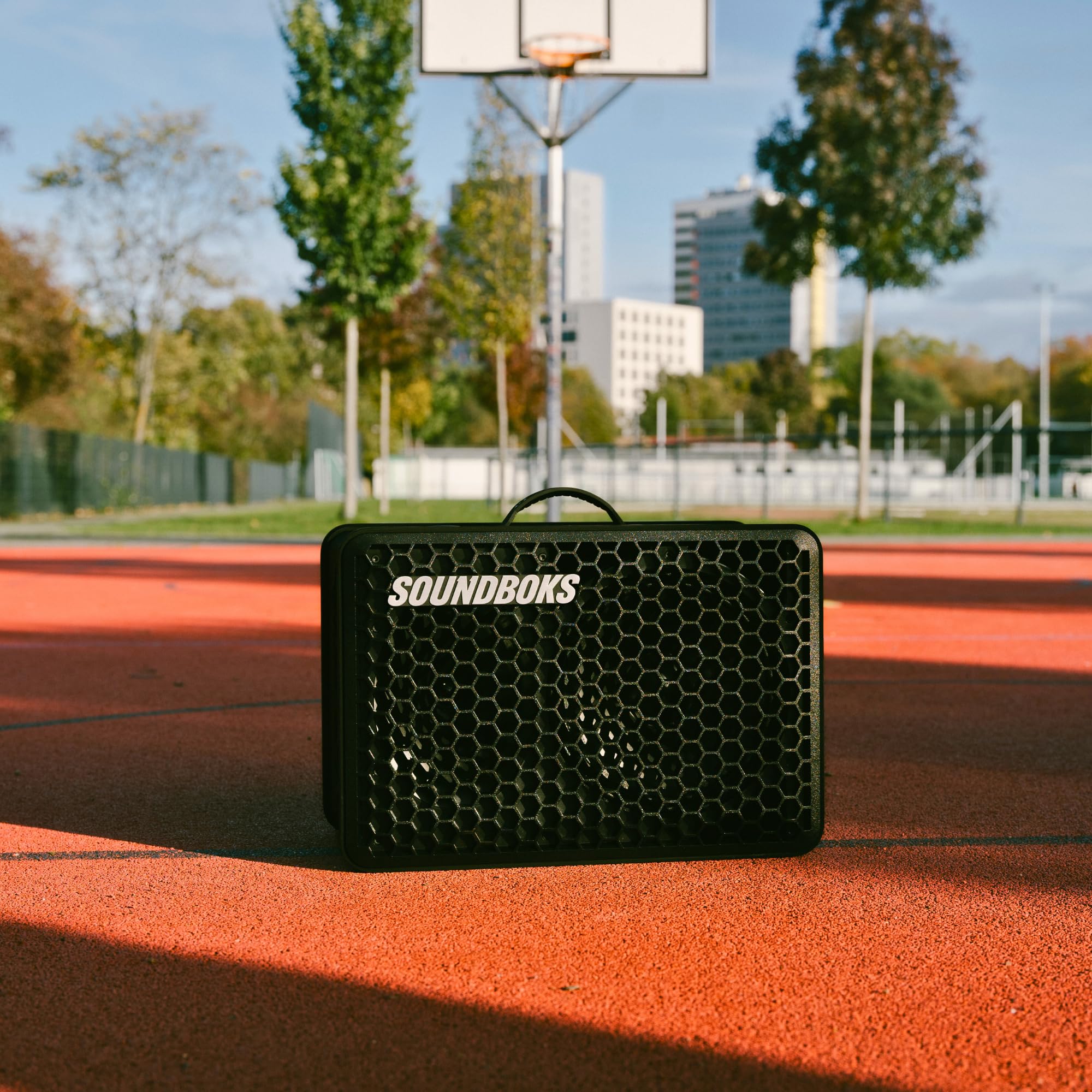 SOUNDBOKS Go – Portable Bluetooth Speaker – Compact Performance Speaker for On The Go – Splashproof and Shockproof - 40 Hour Runtime – 121dB (Black)​