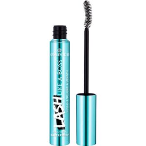 essence | lash like a boss instant volume & length waterproof mascara | long lasting formula & curved fiber brush | vegan & cruelty free | free from parabens & microplastic particles