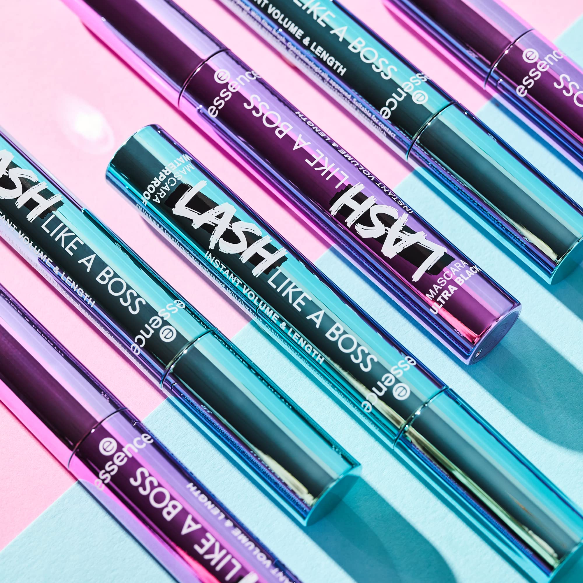 essence | Lash Like A Boss Instant Volume & Length Waterproof Mascara | Long Lasting Formula & Curved Fiber Brush | Vegan & Cruelty Free | Free From Parabens & Microplastic Particles