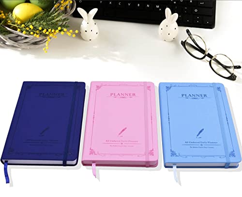 Daily Planner 2023 A5 Hardcover Undated To Do Planners for Women 300 Pages with Bookmark Easy Manage Daily Plan - Pink