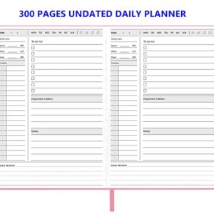 Daily Planner 2023 A5 Hardcover Undated To Do Planners for Women 300 Pages with Bookmark Easy Manage Daily Plan - Pink