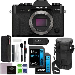 fujifilm x-t30 ii mirrorless digital camera bundle with additional accessories (6 items) | usa authorized with fujifilm warranty